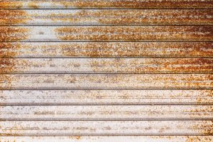 Garage door rust spread over an entire door